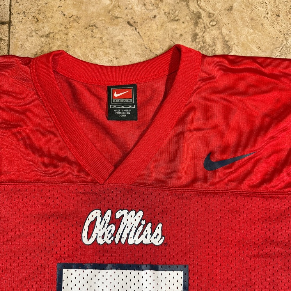 Ole Miss Rebels # 7 Red Nike Team Football Jersey Size Med NCAA - Picture 2 of 6